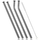 Axyaa Glass Straw Set - 4pcs Milk Tea Juice Cocktail & Brush, Bar Accessories