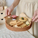 Axyaa Handmade Rattan Fruit Basket Tea Tray Organizer
