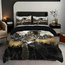 Axyaa Cat Marble Print Duvet Cover Set with Cute Design & 2 Pillow Cases