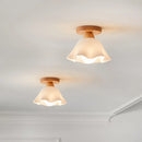 Axyaa Acrylic Wood LED Ceiling Light, Modern Art Decoration for Living Room Kitchen Corridor