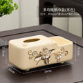 Ceramic Tissue Box for Living Room Coffee Table Decor - Axyaa Light Luxury Collection