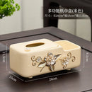 Ceramic Tissue Box for Living Room Coffee Table Decor - Axyaa Light Luxury Collection