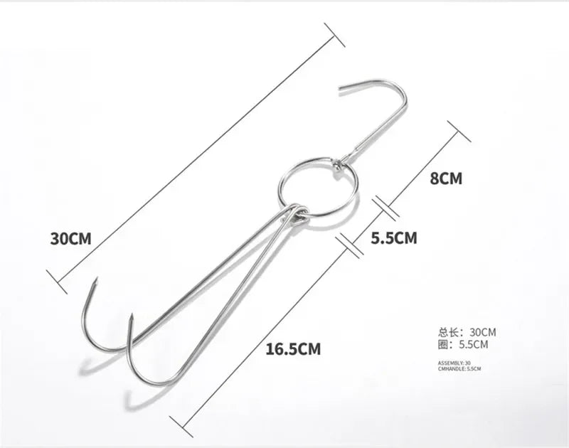 Axya Stainless Steel Meat Hooks for BBQ Roasts and Storage