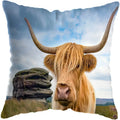Axyaa Nordic Yak Oxen Highland Cow Cushion Cover for Home Hotel Sofa Bed