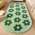 Axyaa Pink Flower Pattern Plush Carpet: Soft, Thick, Washable Rug for Bedroom & Living Room