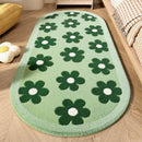 Axyaa Pink Flower Pattern Plush Carpet: Soft, Thick, Washable Rug for Bedroom & Living Room