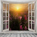 Axyaa 3D Window View Tapestry - Boho Style Wall Decor for Home, Bedroom, Dorm