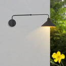 Axyaa Adjustable Black Metal Long Arm Wall Lamp for Bedroom Reading