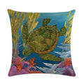 Axyaa Cartoon Sea Pattern Cushion Cover 45*45cm Living Room Sofa Decor Pillowcase