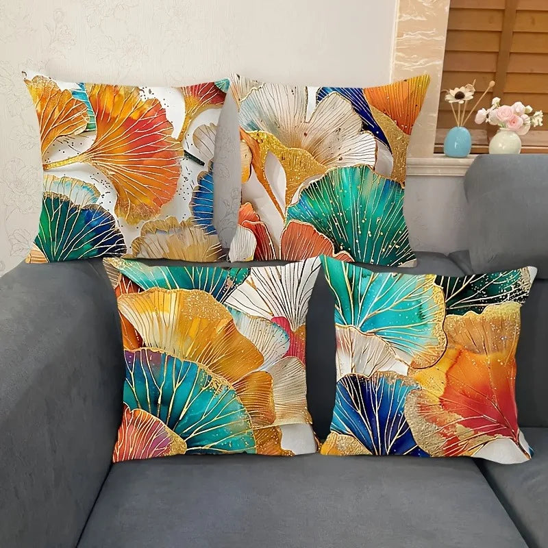 Axyaa Ginkgo Biloba Pattern Printing Pillowcase Home Room Decoration Sofa Chair Cover