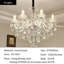 Luxury Villa Crystal Pendant Light by Axyaa - French Style LED Lamp for Living Room, Dining Room & Bedroom