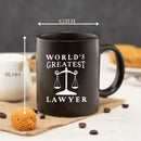 Axyaa World's Best Lawyer 11oz Black Ceramic Coffee Mug - Great Gift for Law Professionals