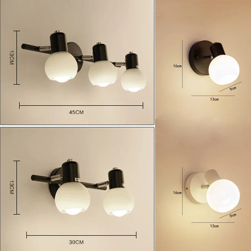 Axyaa Rotatable LED Wall Sconces: Modern Mirror Light for Living Room and Bathroom