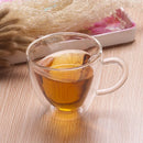 Axyaa Heart Double-layer Cup with Handle | Home Beverage Glass Cup | Love Coffee Cup