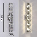 Axyaa Crystal Wall Sconces Chrome Glass Modern Elegant Lighting
