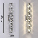 Axyaa Crystal Wall Sconces Lighting Chrome Glass Elegant Modern Lights