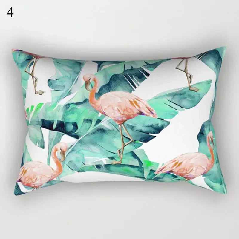 Tropical Green Plant Decor Throw Pillow Cover by Axyaa for Modern Bohemian Style