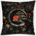 Axyaa Bonsai Zen Stone Pattern Pillowcase Square Decor Home Office Living Room