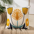Boho Floral Tufted Cotton Throw Pillow Cover for Couch and Bed by Axyaa