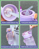 Axyaa Large Capacity Straw Water Bottle - BPA Free, Leak-proof, Portable Drinkware