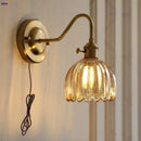 Axyaa Glass Copper Switch Wall Sconce Nordic Modern Bedside Lamp Wandlamp