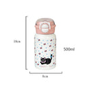 Axyaa Kawaii Cat Bow-tie 500ml Thermos Water Bottle - Stainless Steel Tumbler