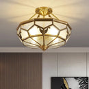 Axyaa Classic Copper Ceiling Light with Glass Shade for Home Decor Lighting