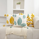 Axyaa Plant Tassels Tufted Leaves Cushion Cover 45x45cm