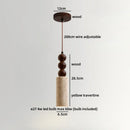 Axyaa Wabi Sabi LED Pendant Light: Bedroom Kitchen Interior Yellow Travertine Wood Fixture