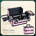 Axyaa Large Makeup Train Case with Lock, 4 Trays Cosmetic Storage Organizer