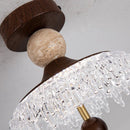 Axyaa French Retro Medieval Cloakroom Ceiling Light Yellow Stone Foyer Light