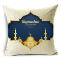 Axyaa Ramadan Theme Linen Pillow Cover in 40cm/45cm and 50cm Square Size
