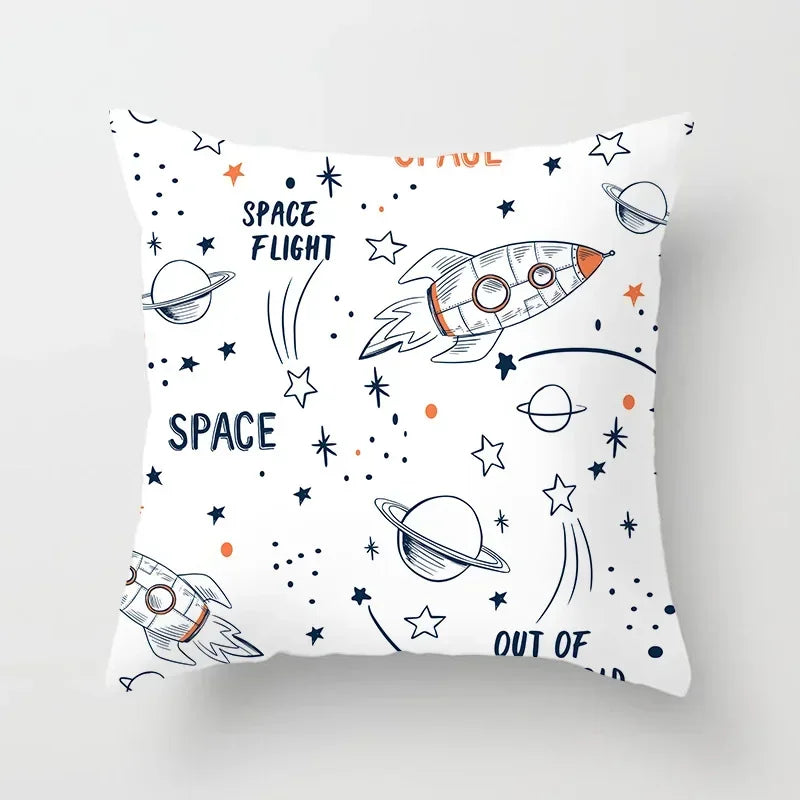 Axyaa Astronaut Theme Polyester Pillowcase Sofa Chair Cover 45x45cm