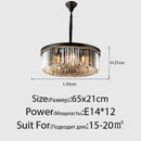 Axyaa Round Crystal Chandelier - Modern Grand Minimalist Decorative Light for Living, Dining, Bedroom