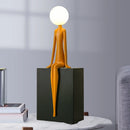 Axya Human Statue Moon Light Desk Lamp Resin Man Decor E27 Bulb Fixture