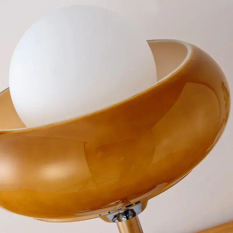 Axyaa Retro Orange Glass Lamp with Egg Tart Orange Lampshade