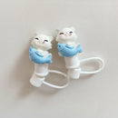 Kawaii Cat Silicone Straw Cover for 10mm Straws - Axyaa Charm Decoration