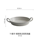 Axyaa Ceramic Baking Pan Set Retro Pattern Household Kitchen Dinnerware Bowls Plates