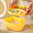 Axyaa Cat Shaped Double Layer Bento Box with Utensils and Microwave-Safe Features