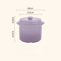 Axyaa Ceramic Soup Cup with Lid, Small Stew Pot for Steaming Eggs and Roasting, Waterproof