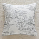 Axyaa Grey Floral Jacquard Chenille Pillow Cover - 45x45cm