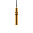 Axyaa Black Gold LED Tube Glass Chandelier - Modern Bedside Pendant Lamp