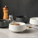 Axyaa Premium Rice Bowl Set - Hammer Pattern Small 4.5 inch Ceramic Dessert Bowl
