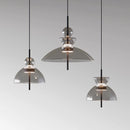 Axyaa Nordic Smoke Gray Glass LED Pendant Light, 12W, Minimalist Design
