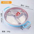 Axyaa Stainless Steel Round Lunch Box | Leak-proof Kids Bento Box with Compartments