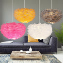 Axyaa Nordic Feather Chandelier: Warm, Romantic LED Pendant Lamps for Girl's Room and Decor