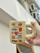 Axya Chubby Mug Set, Ceramic Coffee Cups, Retro American Design