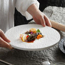 Axyaa Frosted Black & White Western Plate Set, Electroplated Cake & Steak Flat Plate