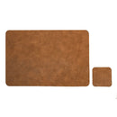 Axyaa Cowhide Grain Leather Placemats: Waterproof, Oilproof, Anti-skid Dinner Mats