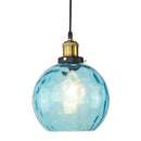 Axya Blue Glass Ball LED Chandelier for Modern Lighting in Restaurant, Kitchen, Bedroom